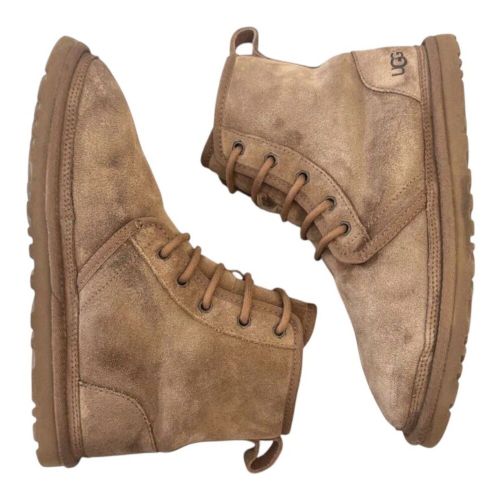 UGG Neumel Chestnut Suede Lace-Up Ankle Boot Women's Size 7 Shearling Lined